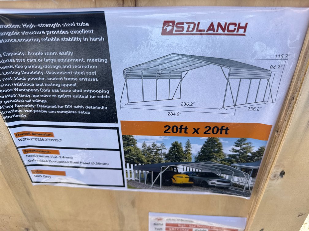 20’x20’ METAL CARPORT