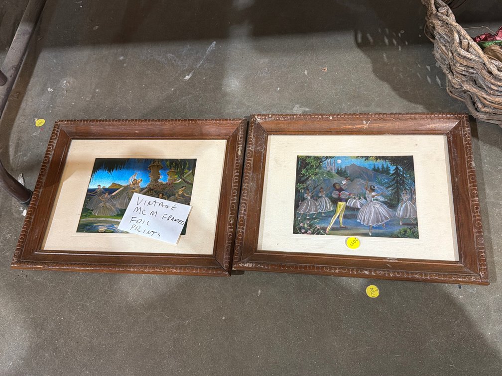 (2) FRAMED MCM FOIL PRINTS