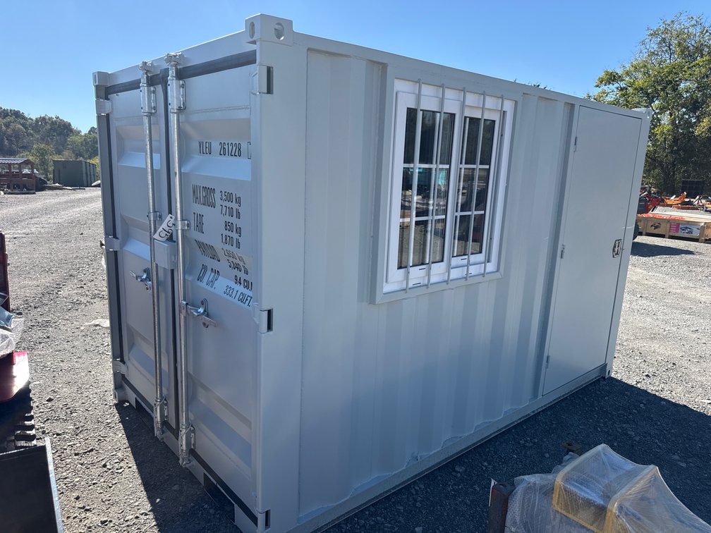10’ STORAGE CONTAINER WITH WALK OUT DOOR AND WINDOW