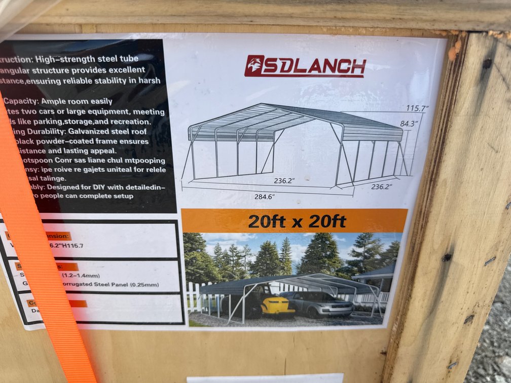 20’x20’ METAL CARPORT