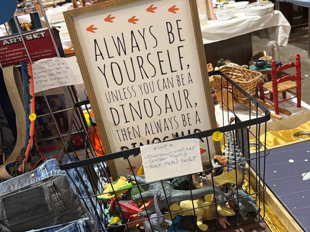 DINO WALL ART , DINO FIGURES ,& METAL BASKET