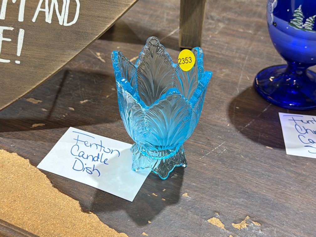 FENTON CANDLE DISH
