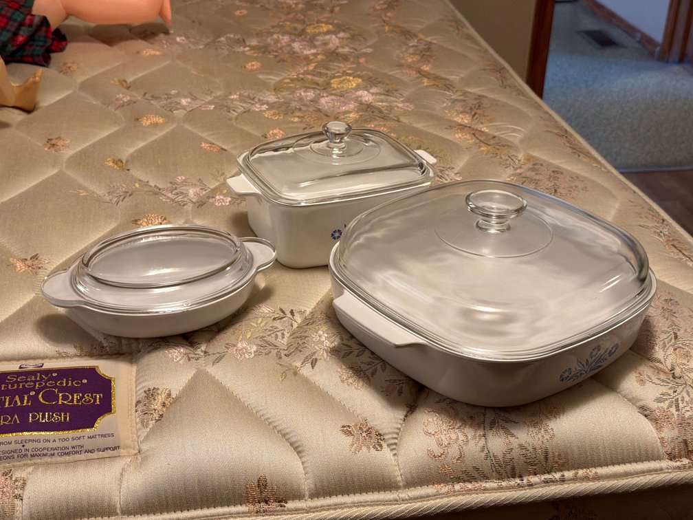 (3) CORNING WARE DISHES WITH LIDS