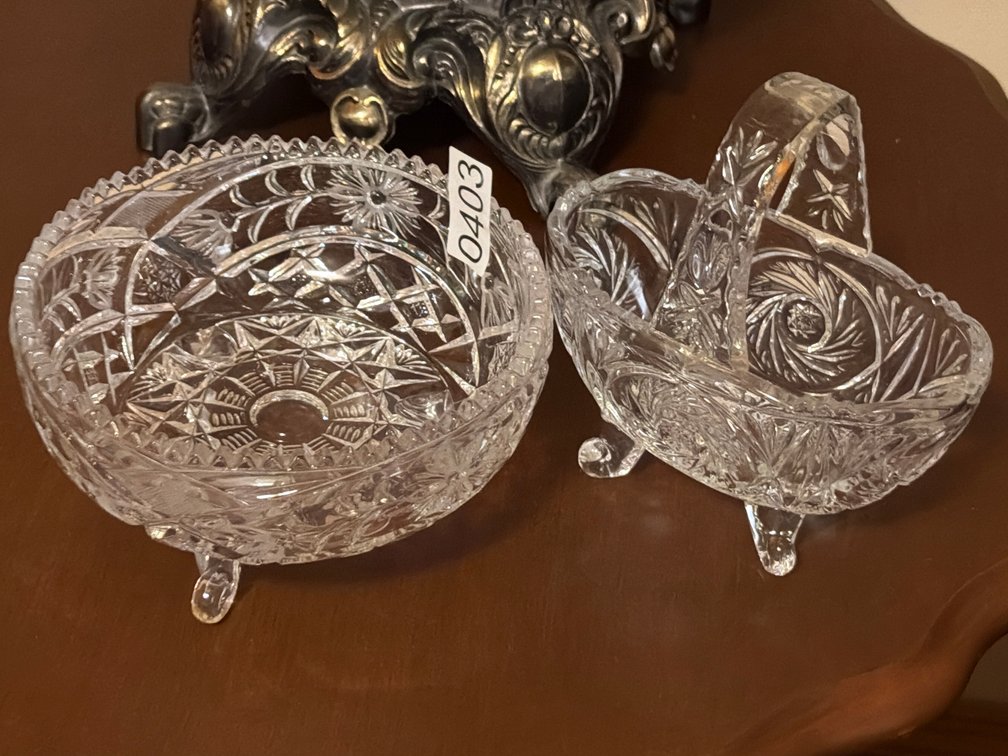 TWO SMALL GLASS BOWLS