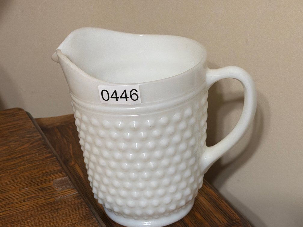 MILK GLASS HOBNAIL PITCHER
