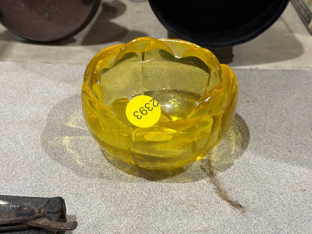 YELLOW GLASS VOTIVE HOLDER