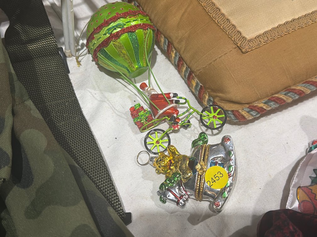 TWO GLASS CHRISTMAS ORNAMENTS