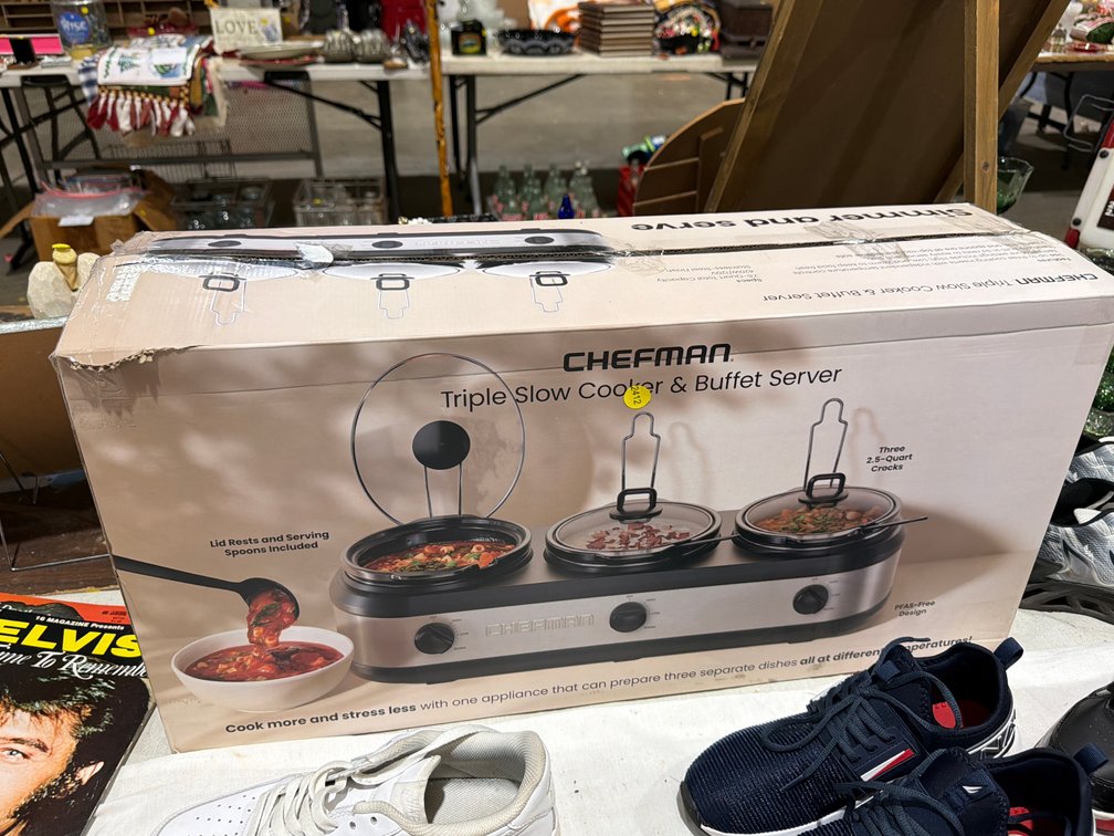 CHEFMAN TRIPLE SLOW COOKER & BUFFET SERVER