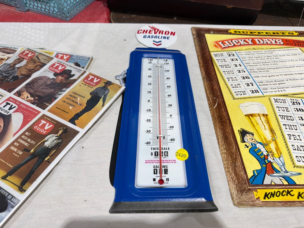 CHEVROLET GASOLINE METER THERMOMETER DECOR