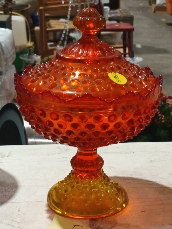FENTON HOBNAIL AUTUMN CANDY DISH