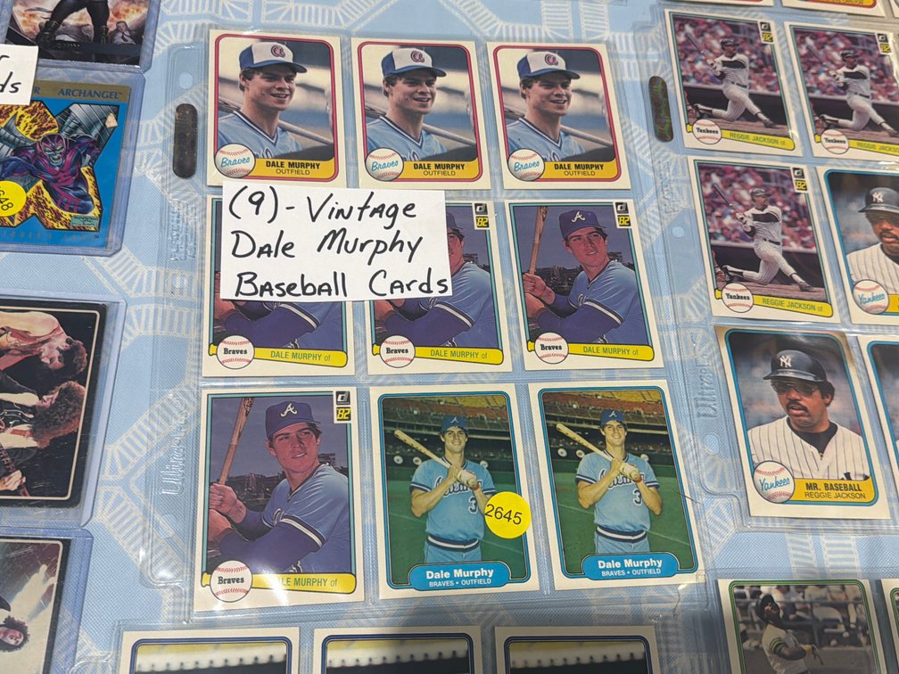 9 VINTAGE DALE MURPHY BASEBALL CARDS