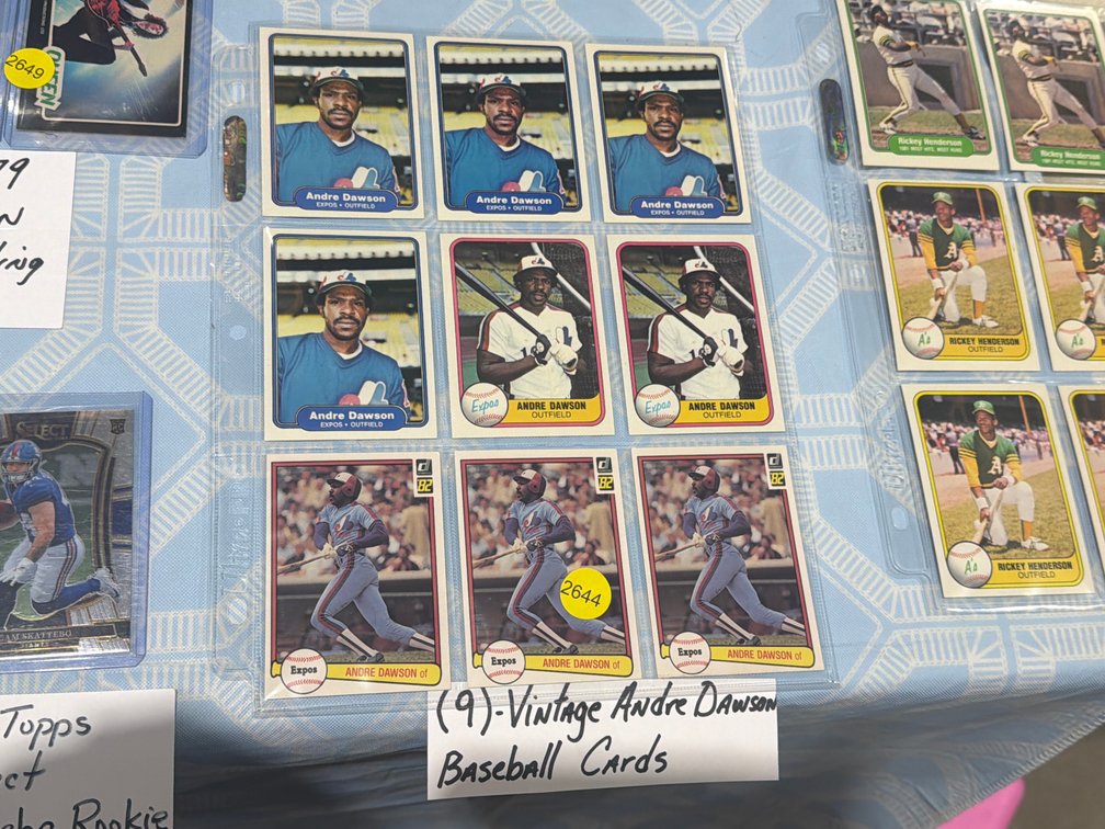 9 VINTAGE ANDRE DAWSON BASEBALL CARDS