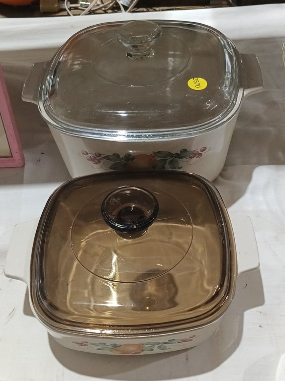 (2) ABUNDANCE CORNING WARE COVERED DISHES