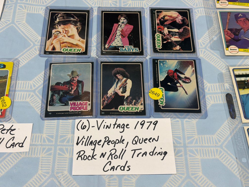 6 VINTAGE 1979 ROCK N ROLL TRADING CARDS