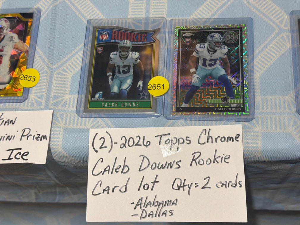 (2) 2026 TOPPS CHROME CALEB DOWNS ROOKIE CARDS