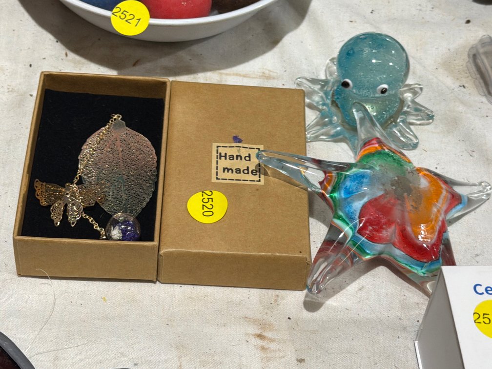 BOOKMARK AND SMALL ART GLASS PIECES