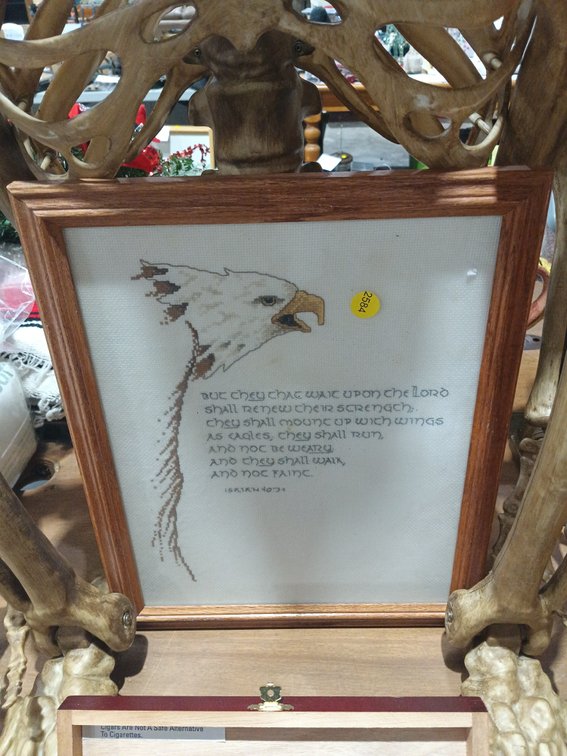 CROSS STITCH EAGLE PRINT WITH ISAIAH 40:31