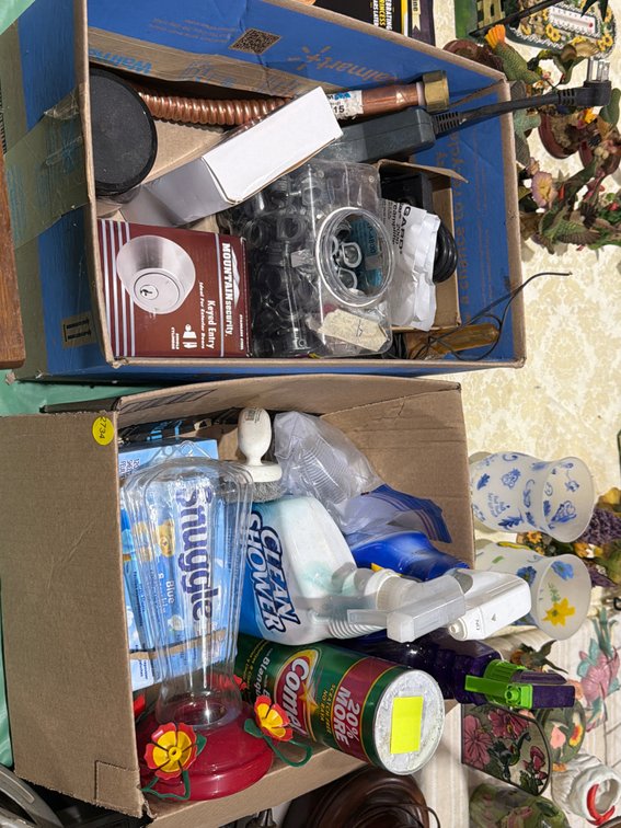 VARIOUS CLEANERS, HARDWARE, ETC.