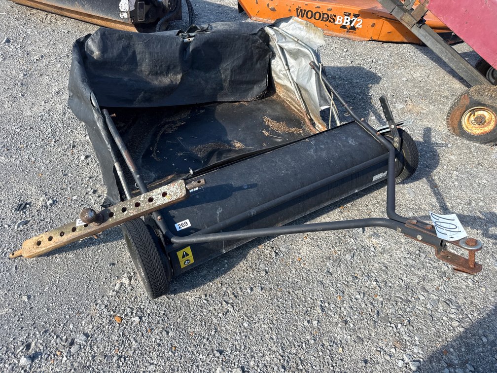 DRAW BAR AND AGRI FAB LAWN SWEEPER