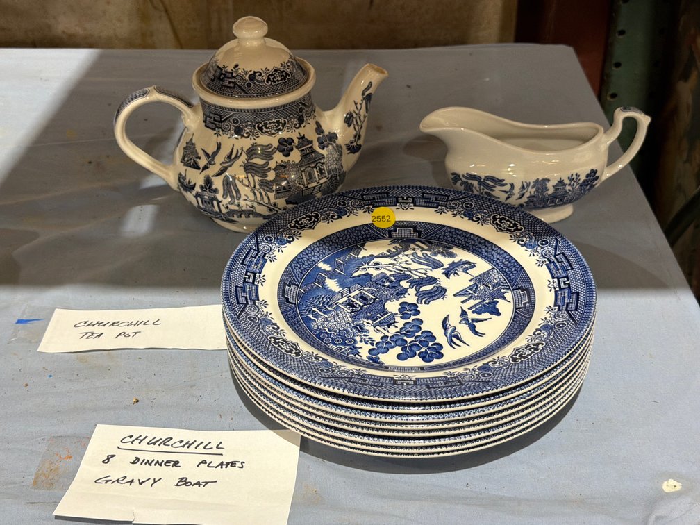 CHURCH HILL PLATES , TEAPOT , & GRAVY BOAT