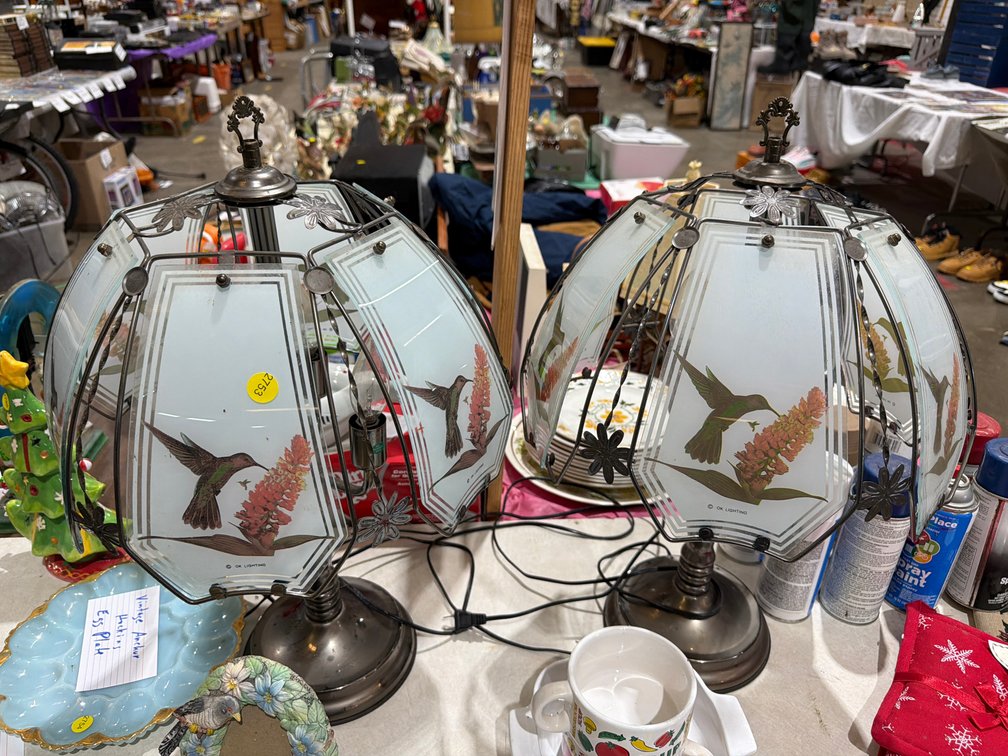 (2) HUMMINGBIRD LAMPS