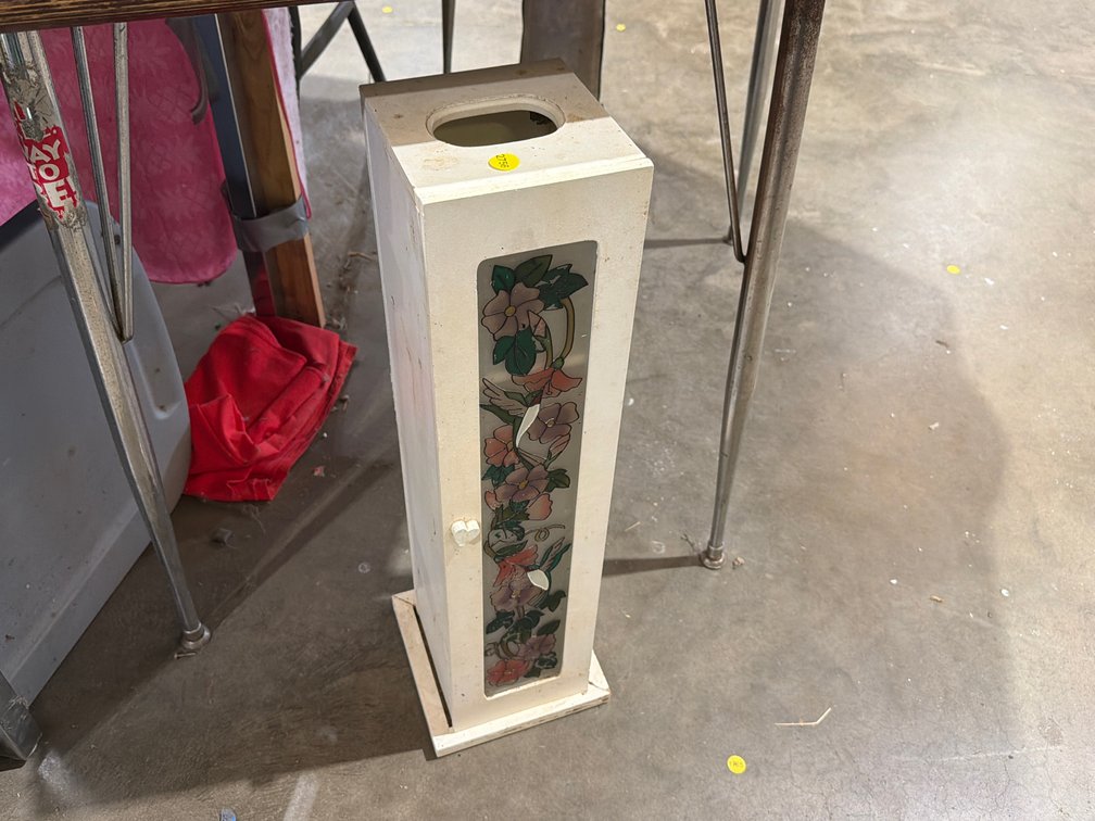 STAINED GLASS TISSUE PAPER HOLDER & TOILET PAPER CABINET