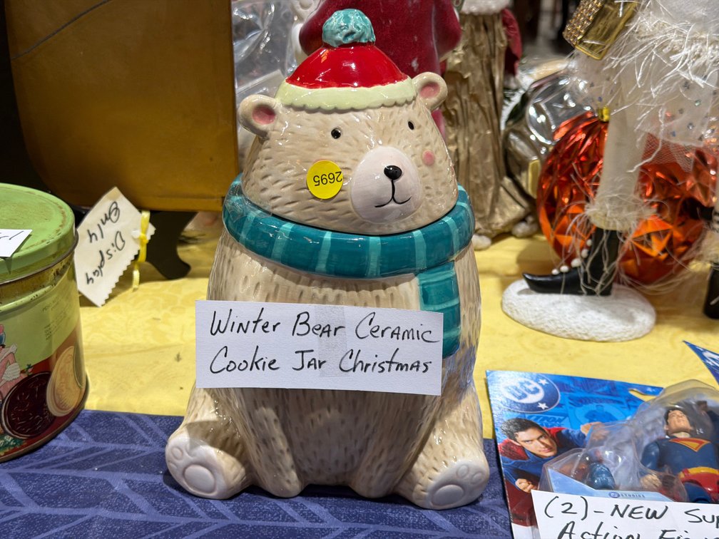 WINTER BEAR CERAMIC COOKIE JAR
