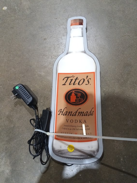 LIGHTED TITOS VODKA SIGN