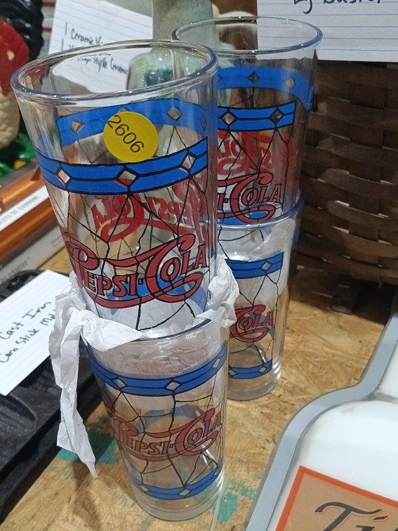 (4) VINTAGE PEPSI COLA GLASSES