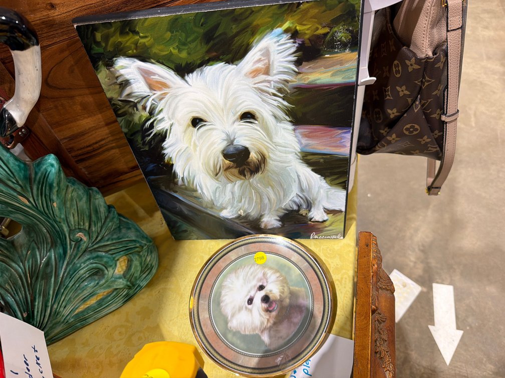 DOG PLATE AND PRINT