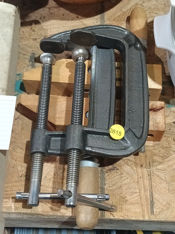 (2) C-CLAMPS WITH WOOD CLAMPS
