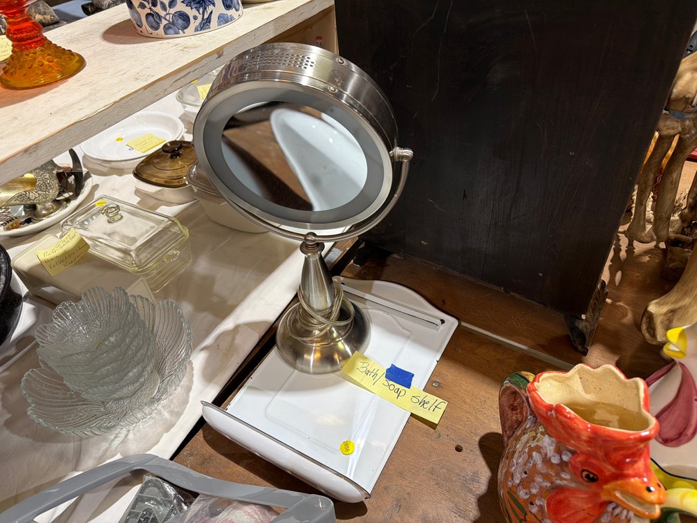 BATH/SOAP SHELF, VANITY MIRROR
