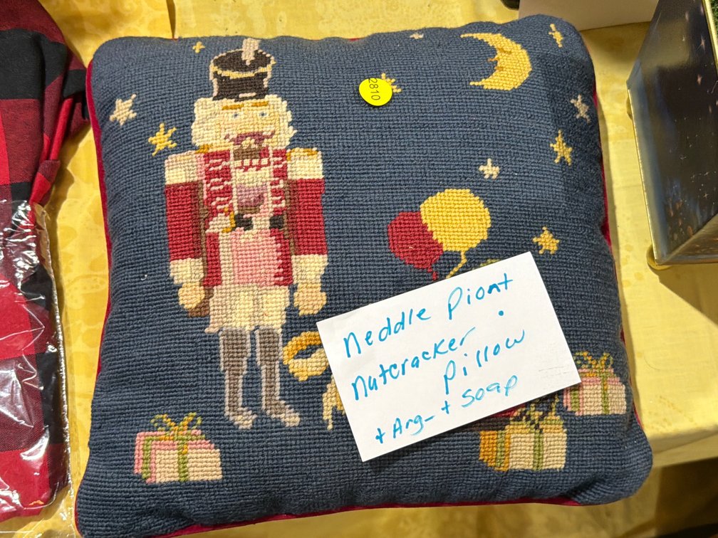 NEEDLE POINT NUTCRACKER PILLOW