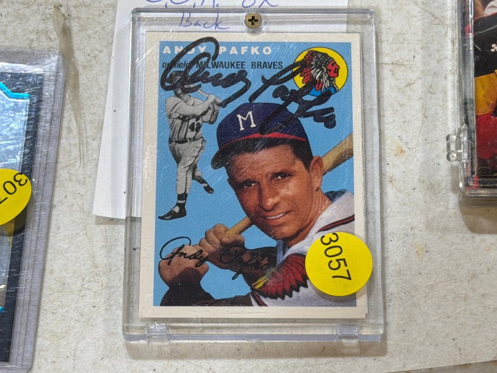 ANDY PAFKO SIGNED CARD WITH COA ON BACK