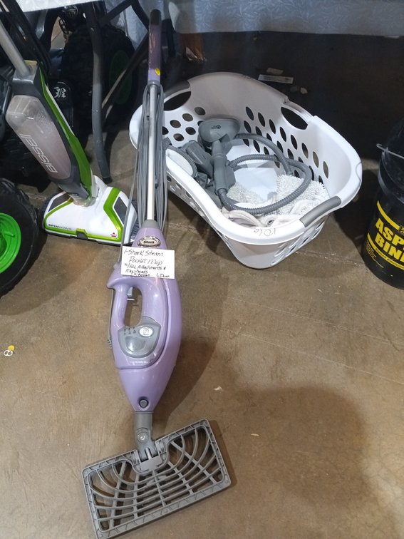 SHARK VAC AND BASKET WITH ATTACHMENTS