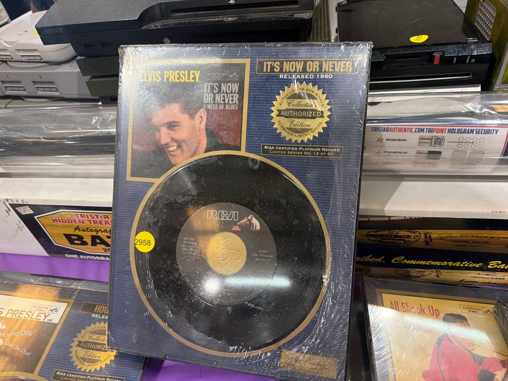 FRAMED ELVIS PRESLEY ITS. OW OR NEVER RECORD ALBUM