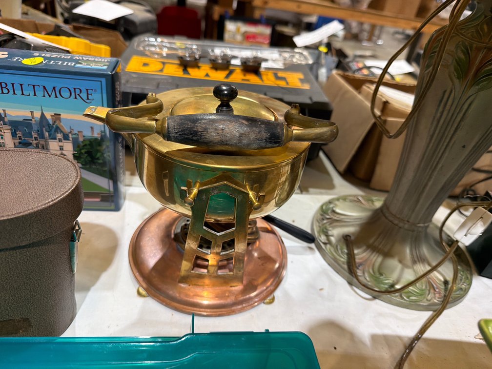 VINTAGE BRASS KETTLE WITH STAND