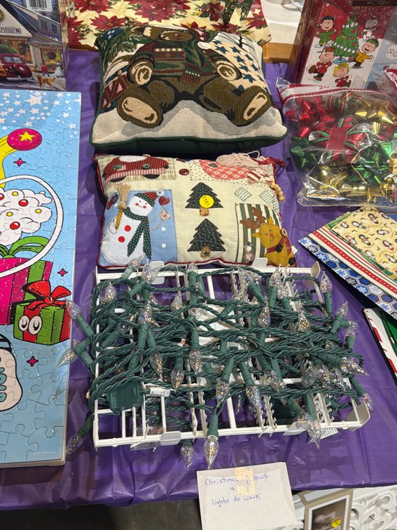 CHRISTMAS PILLOWS AND LIGHTS
