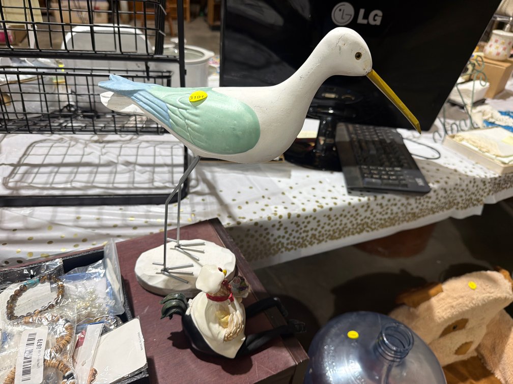 BIRD STATUE AND ROOSTER