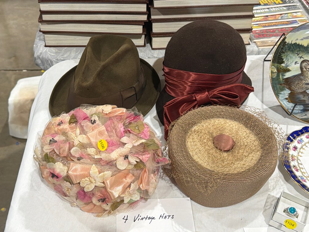 4 VINTAGE HATS