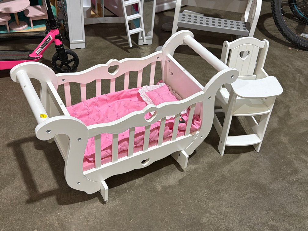 DOLL CRADLE & HIGHCHAIR