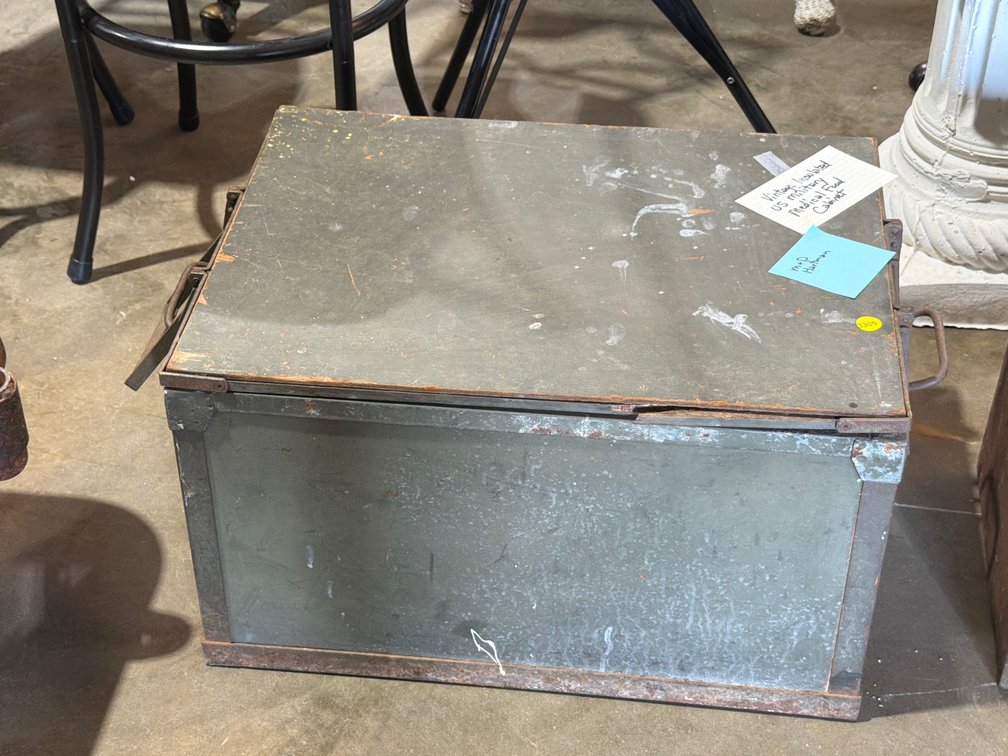 VINTAGE MILITARY FOOD CABINET 22”X16”X14”