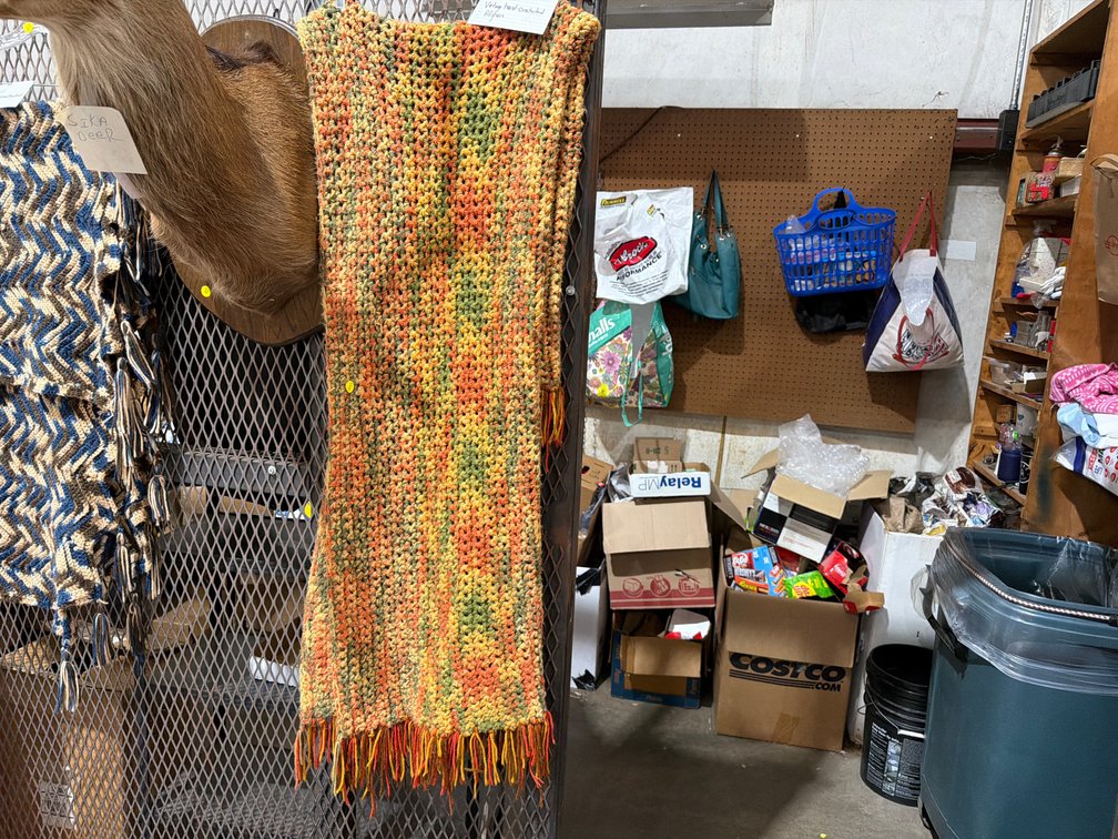 VINTAGE HAND-CROCHETED AFGHAN