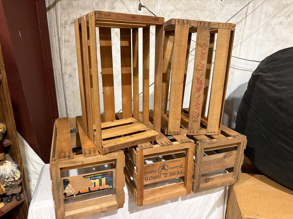 (5) WOODEN CRATES