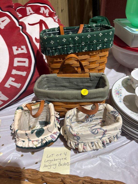 4 LONGABERGER HANGING BASKETS