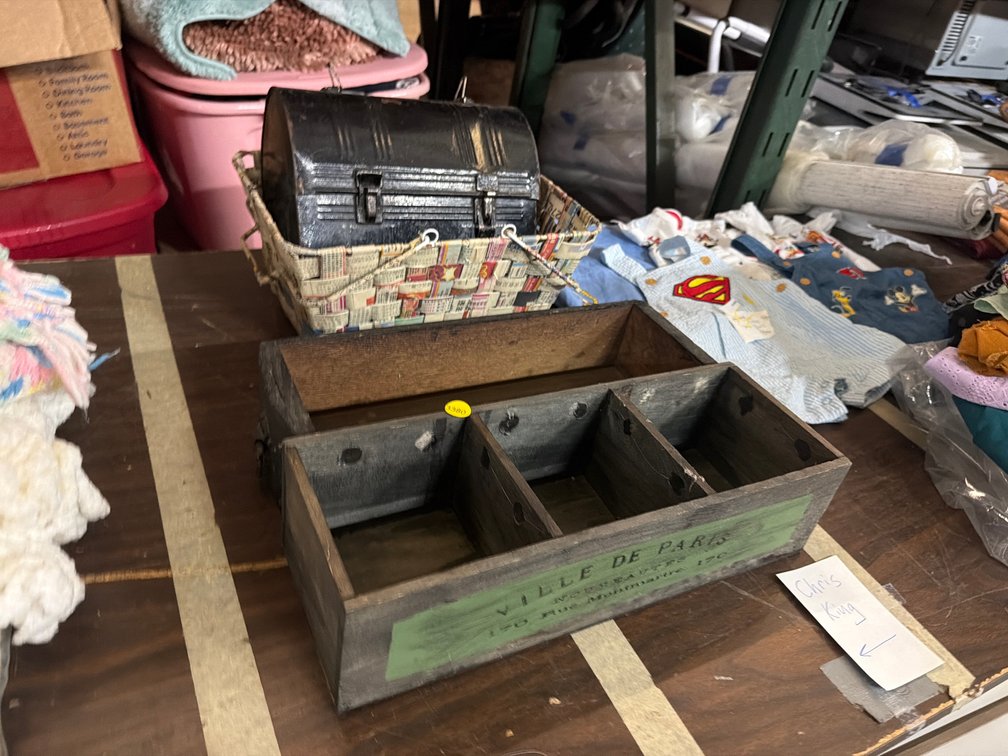 VINTAGE BASKETS AND DRAWERS