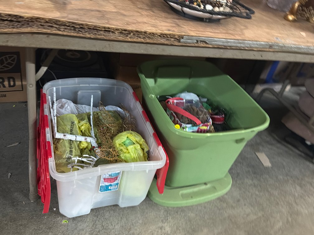 TWO TOTES OF DECOR