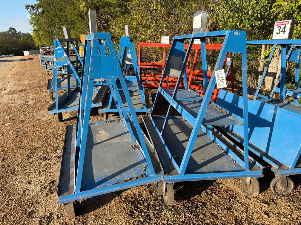 (2) METAL A-FRAME CARTS
