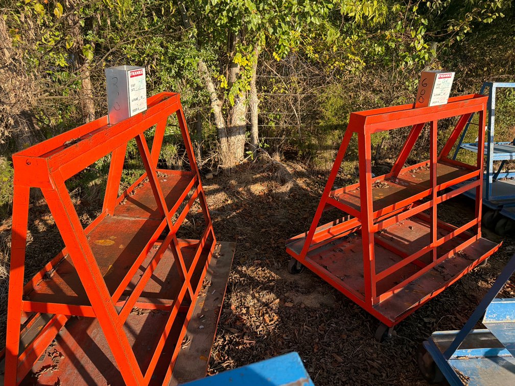 (2) METAL A-FRAME CARTS