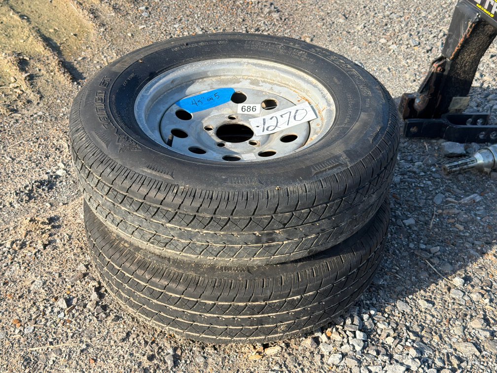 TWO TIRES AND RIMS, 205/75R15
